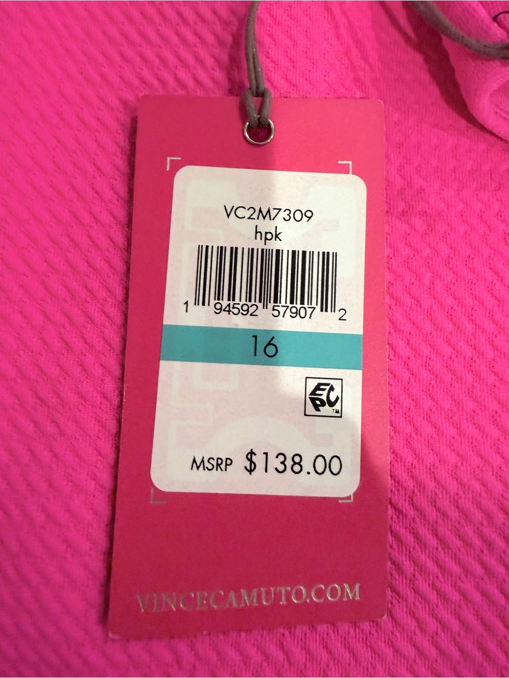 BNWT Vince Camuto Hot Pink Dress with White Trim - Picture 14 of 14